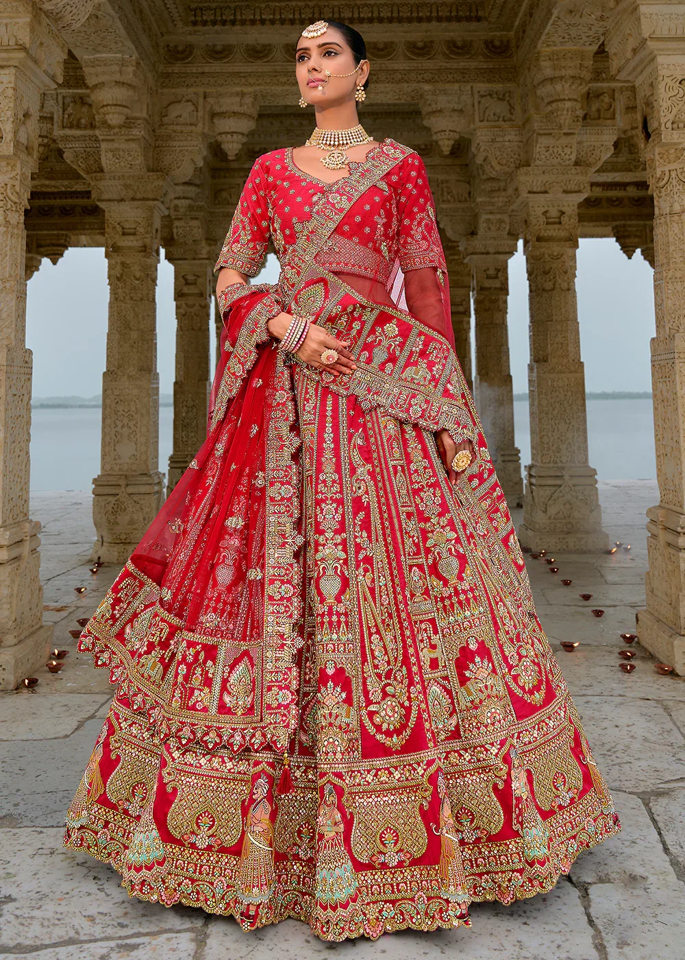 Cotton 72 Kali Chaniya Lehenga Skirt with Blouse Piece