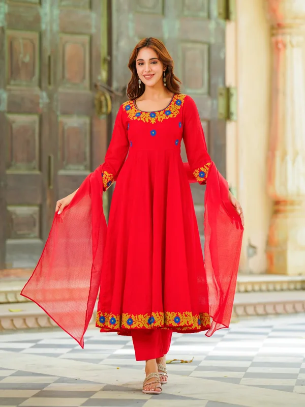 Cotton 64 Kali Chaniya Lehenga – Print & Plain Combination