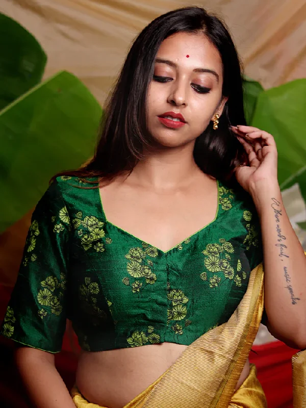 Green Silk Designer Blouse
