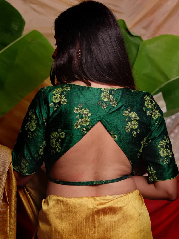 Green Silk Designer Blouse