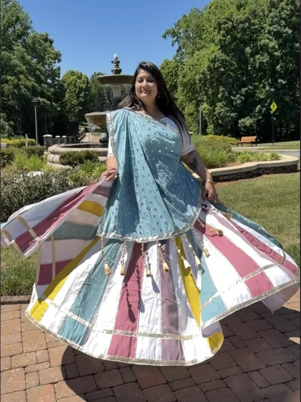 72 Kali Pastel Chaniya Lehenga with blouse piece